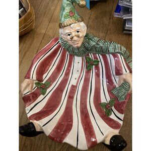 1993 F&F Old Man Cookie Tray- Christmas Collection Made In Taiwan